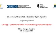 Najava: Konferencija “Položaj i zaštita novinarki u bh. medijima” u Sarajevu 15. i 16. maja
