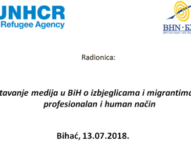 Najava: Radionica „Izvještavanje medija u BiH o izbjeglicama i migrantima na fer, profesionalan i human način” u Bihaću