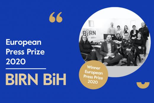 BIRN BiH wins European Press Prize Special Award 2020