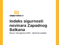 Indeks sigurnosti novinara Zapadnog Balkana – Narativni izvještaj Bosna i Hercegovina 2020.