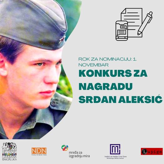 Konkurs za regionalnu novinarsku nagradu „Srđan Aleksić“