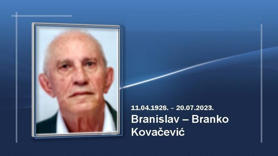 In Memoriam – Branislav-Branko Kovačević