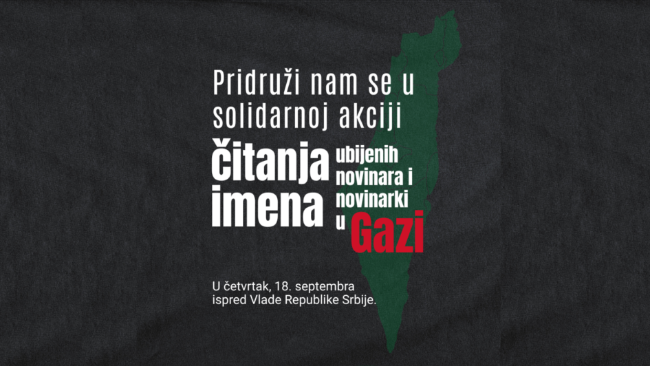 Akcija solidarnosti sa novinarima i novinarkama u Gazi u četvrtak ispred Vlade Srbije