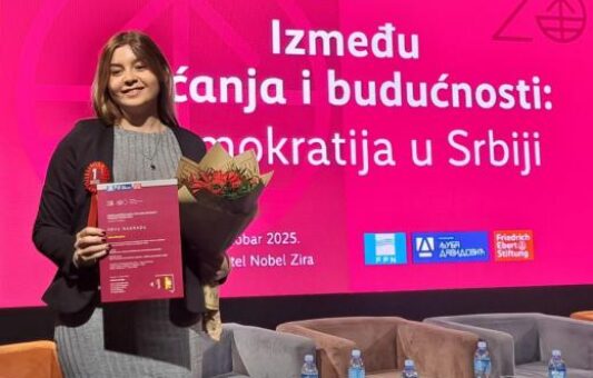 Novinarka eTrafike Milica Mihajlović dobila nagradu Fondacije Friedrich Ebert Stiftung