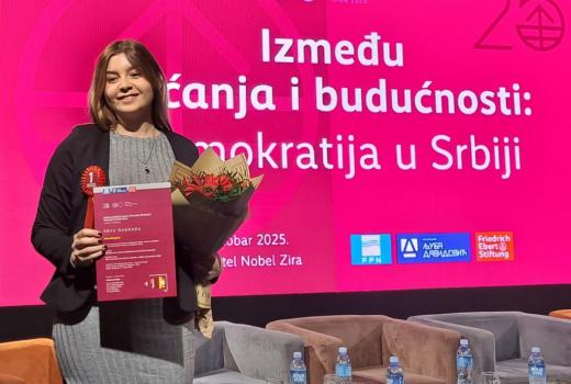 Novinarka eTrafike Milica Mihajlović dobila nagradu Fondacije Friedrich Ebert Stiftung