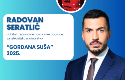 Radovan Seratlić, reporter i voditelj TV Nove, dobitnik nagrade „Gordana Suša“
