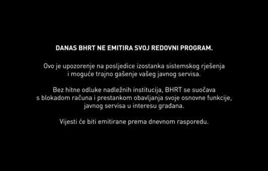 BHRT pred kolapsom: finansijska blokada prijeti obustavom rada javnog servisa